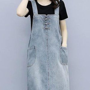 NWT Japanese Style Long Midi Overall Dress